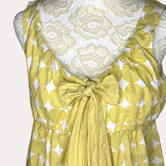 Hoss Intropia Blouse Top Polka Dot Bow Green Beige 38 US S M bv - Picture 3 of 7